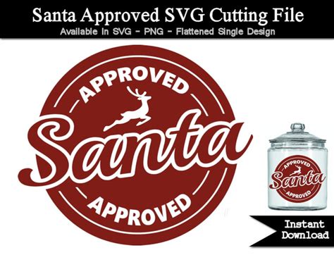 Santa Approved Christmas Stamp Cutting File Svg Png Etsy