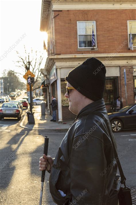 Blind Man Crossing The Street Stock Image F0124764 Science Photo