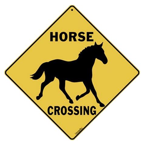 Atlas Printing Horse Silhouette Aluminum Yellow Crossing Sign Big