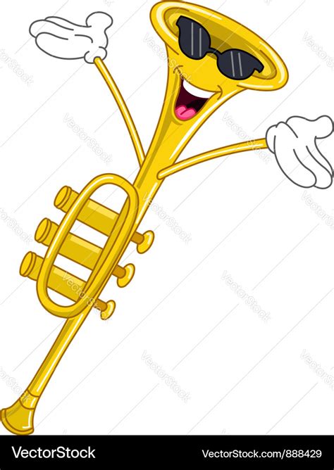 Trumpet Cartoon Royalty Free Vector Image Vectorstock