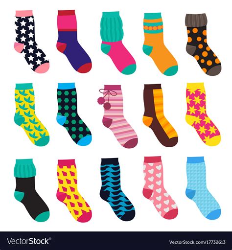 Socks In Cartoon Style Elements Of Kids Clothes Vector Image