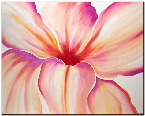 Painting For Sale Canvas Print Of White Pink Flower Modern Art Home