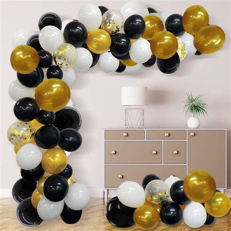 Buy Black And Gold Balloons Arch Garland Kit Black And Gold Balloon Arch Kit For Graduation