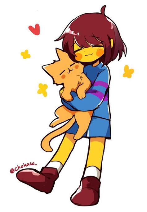Frisk And Yellow Cat💕😑 Undertale