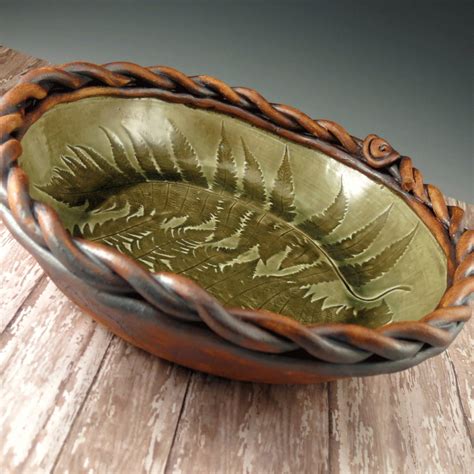 Large Pottery Serving Bowl Decorative Ceramic By Botanic2ceramic