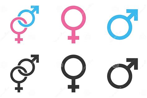 Gender Icons Female And Male Sign Blue And Pink Color Stock Vector