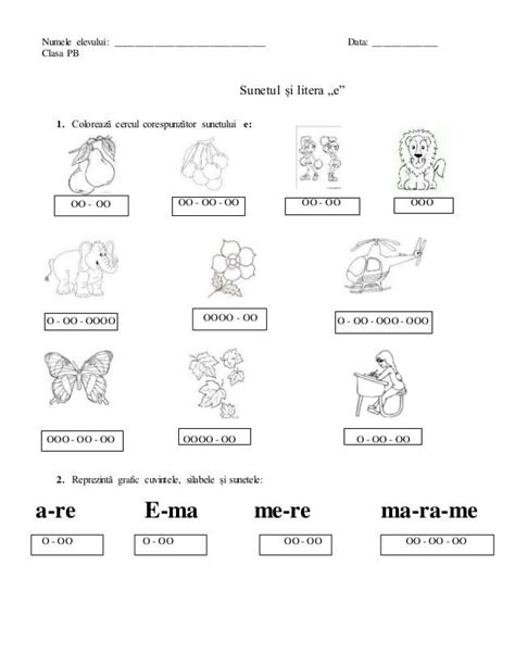 Fisa De Citit A E Kids Math Worksheets Preschool Math Worksheets