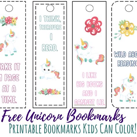 Unicorn Bookmarks Printable Printable Bookmarks