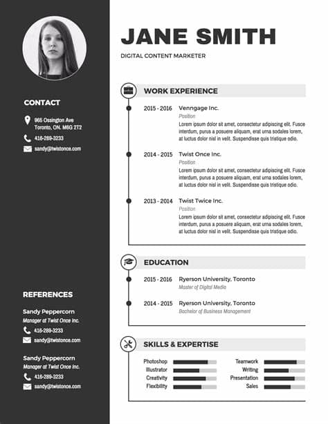 Browse our new templates by resume design, resume format and resume style to find the best match! Infographic Resume Template - Venngage