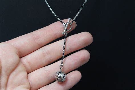 Silpada Simple Delight Filigree Ball Pendant Toggle Necklace, Retired