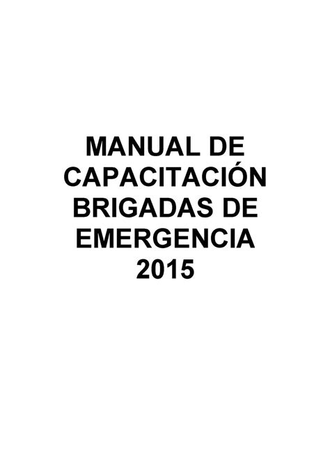Calaméo Manual De Capacitacion Brigadas De Emergencia 2015