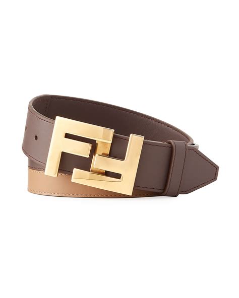 Fendi Mens Ff Reversible Leather Belt Neiman Marcus
