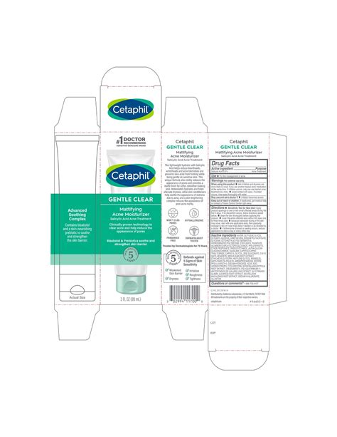 CETAPHIL GENTLE CLEAR MATTIFYING ACNE MOISTURIZER- salicylic acid lotion