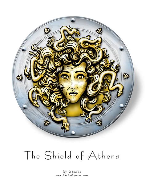 Shield Medusa And Athena Athena Goddess Shield Drawing