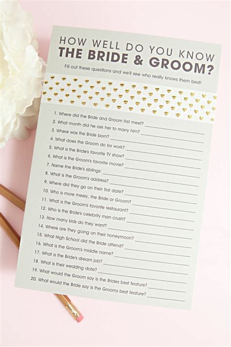 How well do you know the bride? Free How Well Do You Know The Bride & Groom Game!