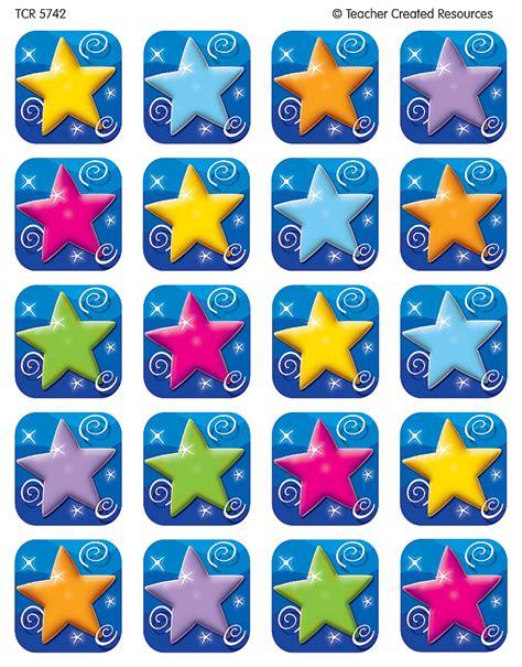 Colorful Stars Stickers Tcr5742 Teacher Created Resources