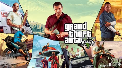 Grand Theft Auto Five Game Poster Hd Wallpaper Wallpaper Flare