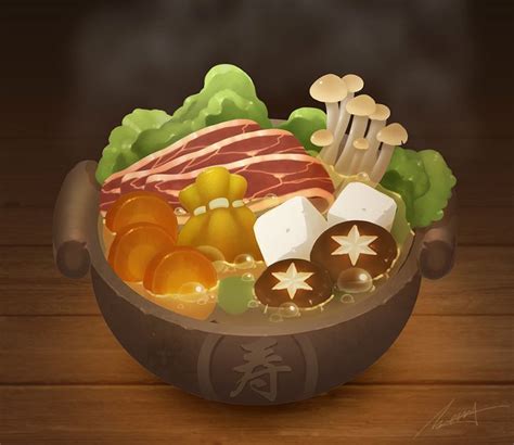 Artstation Sukiyaki Pot Meng Xiangning Food Concept Food Fantasy