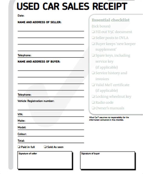 Check spelling or type a new query. Car Sale Receipt Template - printable receipt template