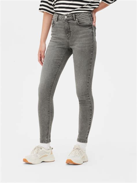 Womens Grey High Waist Skinny Jeans Primark