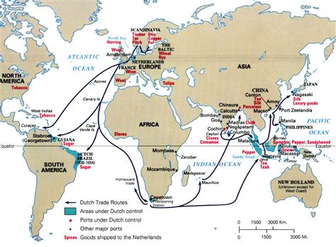 Map Of Dutch Trade Routes Economic Map History Geography Historical