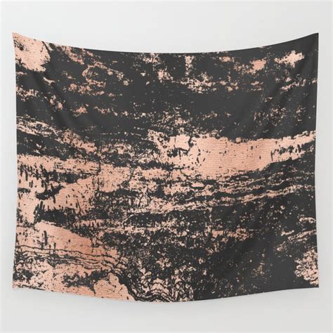 Marble Black Rose Gold Dope Wall Tapestry By Hiawol Mandah Moon