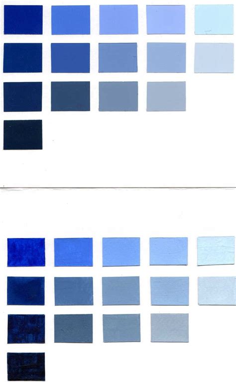 Shades Of Blue Blue Paint Colors Paint Color Chart Blue Color