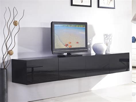 24m Majeston Black Floating Tv Cabinet