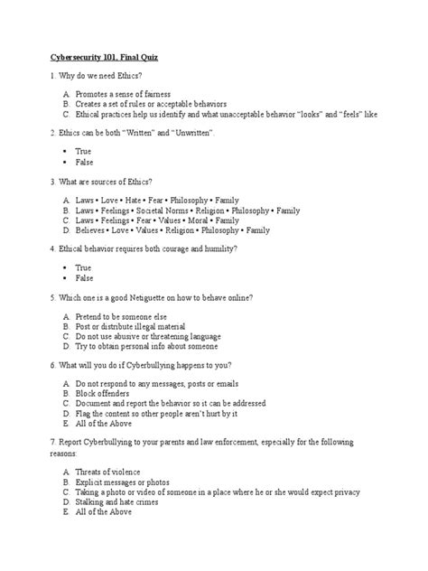 Challenge them to a trivia party! cybersecurity 101 final quiz | Password | Information Security