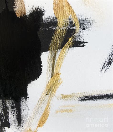 Gold Black And White Modern Abstract Painting By Wall Art