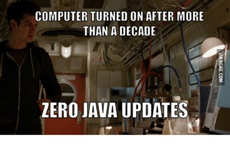 Computer Turned On After More Than A Decade Zero Java Updates Java