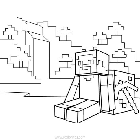 Minecraft Steve Face Coloring Page