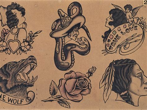 Artwork From Vintage Flash Tattoo Flash Tattoo Traditional Tattoo