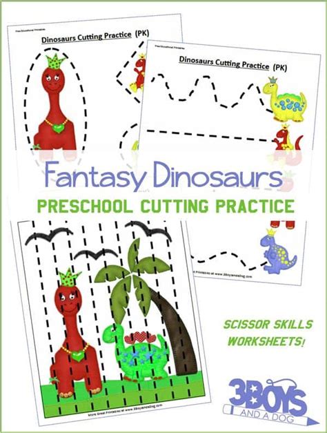 Preschool worksheets most popular preschool & kindergarten worksheets top worksheets most popular math worksheets dice worksheets most popular preschool and kindergarten worksheets kindergarten worksheets math worksheets on graph paper addition wor. Preschool Cutting Practice: Dinosaurs Worksheets - 3 Boys ...
