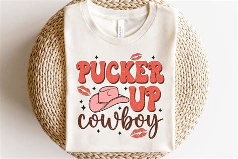 Pucker Up Cowboy Retro Valentine Png Graphic By Boo Design Creative