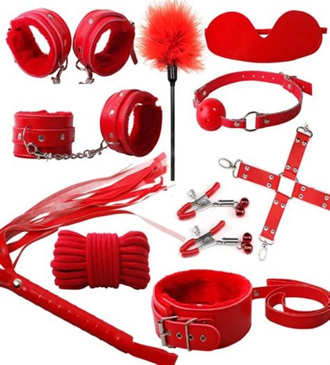 Sexy Costumes Bdsm Bondage Restraint Set Handcuffs For Sex Whip Nipple Clamps Mouth Gags Anal