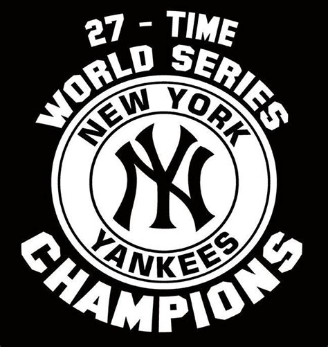 New York Yankees 27 Time World Series Champions Logo Vinyl Decal Car