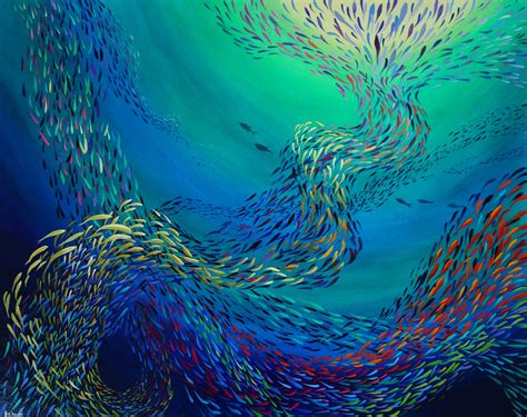 Fish Funnel Original Painting Sold Deep Impressions Underwater Art
