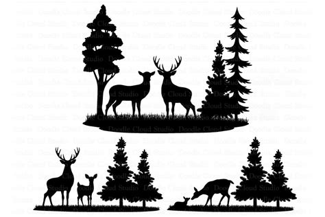 Deer Svg Forest Deer Clipart Animal Illustrations ~ Creative Market