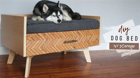 How To Build A Modern Diy Dog Bed With Storage Youtube