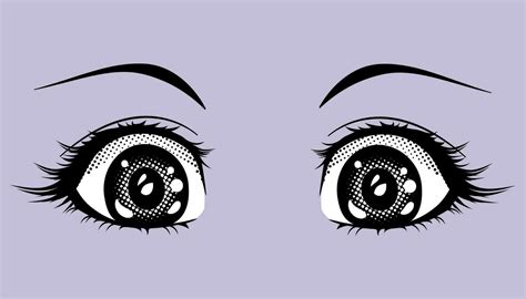 Surprised Eyes Anime Girl Vector Illustration In Manga Style Isolated