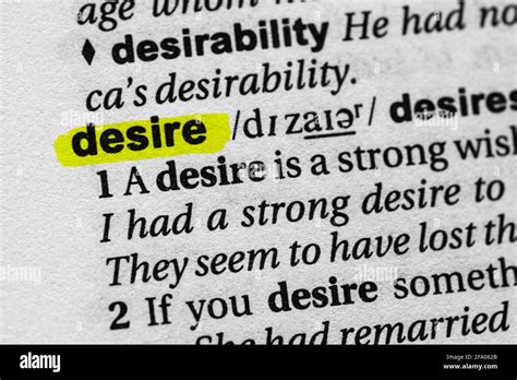 Highlighted Word Desire Concept And Meaning Stock Photo Alamy