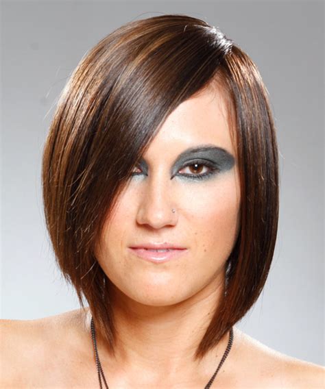 The apple cut hair is a short haircut characterized by volume and bounce at the back. Medium Straight Brunette Hairstyle