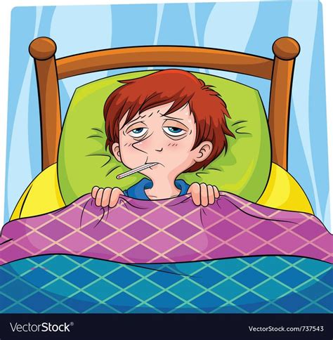Sick Person Vector Image On Vectorstock Person Cartoon Illustration