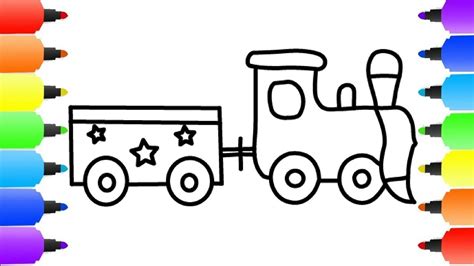 Select from 35429 printable crafts of cartoons, nature, animals, bible and many more. How to draw a train easy for Kids | Colours Painting Train ...