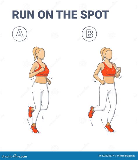 Girl Doing Jogging Exercise Fitness Home Workout Guidance Illustration