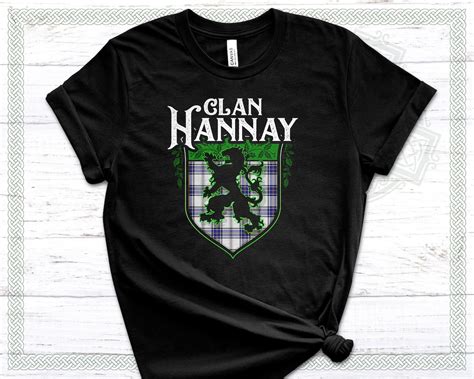 Clan Hannay Scottish Tartan Lion Rampant Camiseta Unisex Etsy México