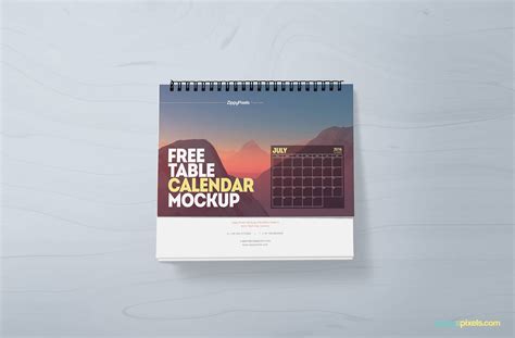 Free Table Calendar Mockup In Psd Designhooks
