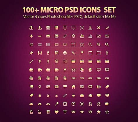 100 Micro Psd Icons Set Graphic Design Junction