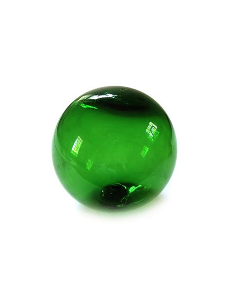 Vintage Emerald Green Glass Sphere Orb Pond Float Gazing Ball